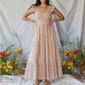 Christy Dawn Bodie Dress Daffodil Womens Size Small Smocked Ruffle Yellow NEW